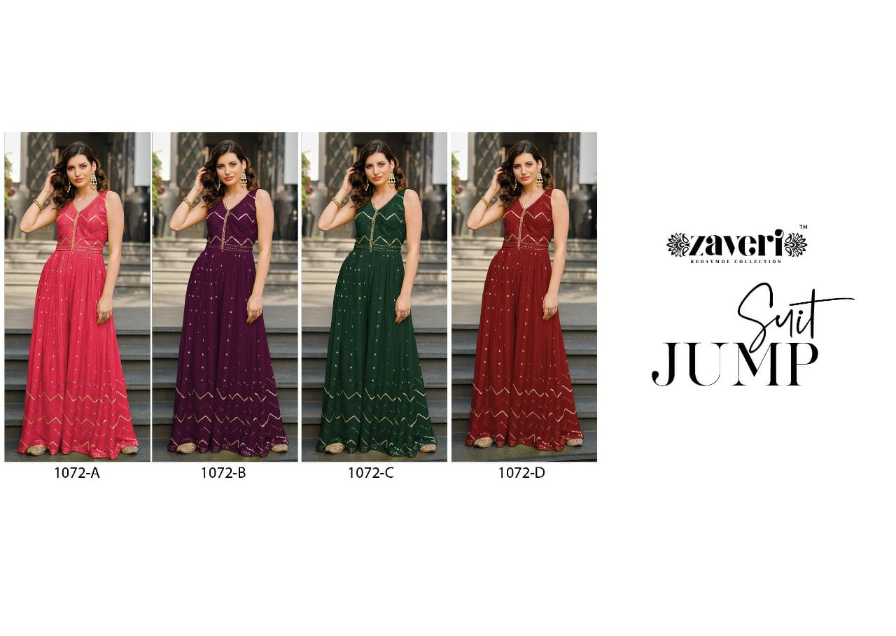 Zaveri Jump Suit Colored 2 Party Wear Wholesale Designer Salwar Suit
